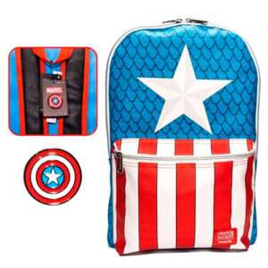 Loungefly Marvel Captain America Zaino Con Spilla 45cm Loungefly