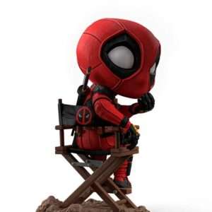 Marvel Deadpool e Wolverine MiniCo Statua Deadpool Sulla Sedia 13Cm Iron Studios