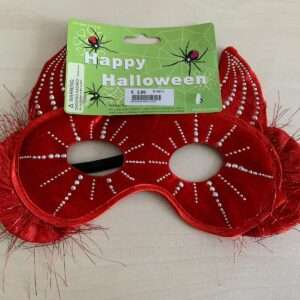MASCHERA PER OCCHI DIAVOLO ROSSO IN TESSUTO HALLOWEEN