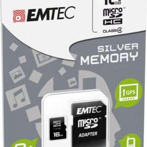 MICROSD + ADAPTER 16GB SILVER (MP3-MP4) MEMORY CARD/HARD DISK CONSOLE - MEMORIE