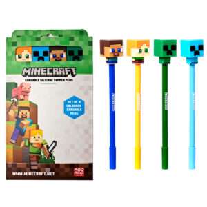 Minecraft Set Di 4 Coloured Erasable Penne Puckator