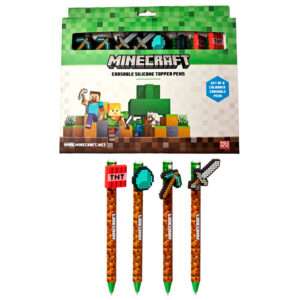 Minecraft Set Di 8 Coloured Erasable Penne Puckator