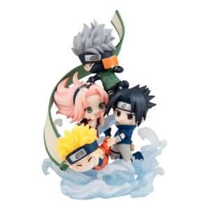 Naruto Shippuden Figunity Pvc Mini Statua Gather Here, Team 7 13 Cm (with Regalo) Megahouse