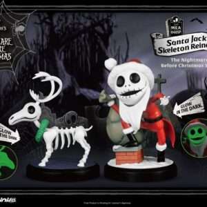 Nightmare Before Christmas Mini Uova Attack Figura 2-pack Santa Jack & Skeleton Reindeer 8 Cm Beast Kingdom Toys