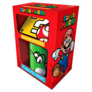 Nintendo Super Mario Tazza portachiavi Regalo Set Pyramid