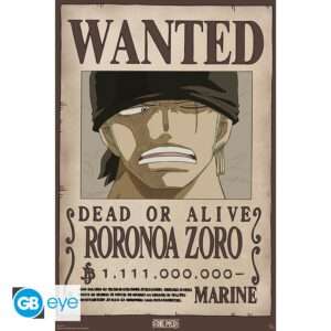 One Piece Poster Maxi Wanted Zoro Wano 91.5x61 Cm Abystyle