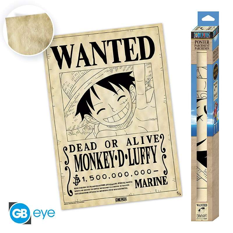 One Piece Poster Pergamena Wanted Luffy Abystyle
