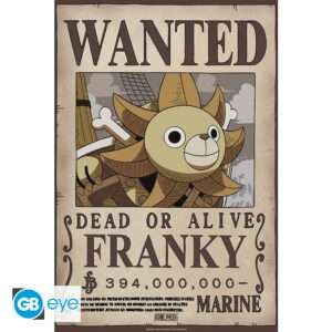 One Piece Poster Wanted Franky Wano 52 x 38 Cm Gbeye