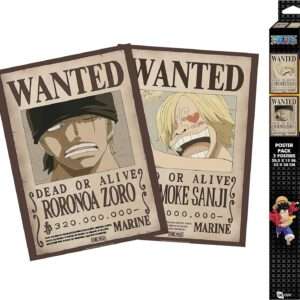 One Piece Set 2 Poster Ricercati Zoro e Sanj 52 x 38 cm Gbeye