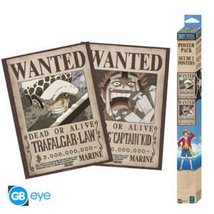 ONE PIECE - Set 2 Posters Chibi 52x38 - Wanted Law & Kid