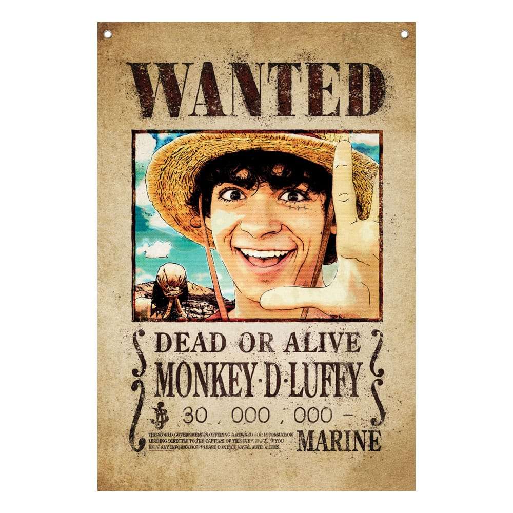 One Piece Wall Banner Luffy Wanted 120 X 85 Cm FaNaTtik