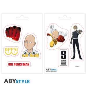 One Punch Man - Adesivi - 16x11cm/ 2 Fogli - Saitama E Icons