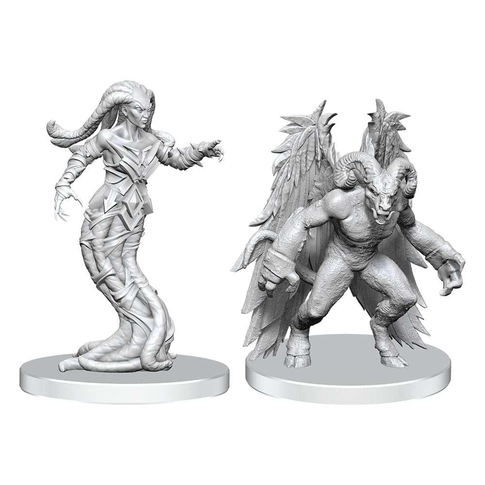 Pathfinder Deep Cuts Unpainted Miniatures Gylou (handmaiden Devil) & Ferrugon (rust Devil) Wizbambino