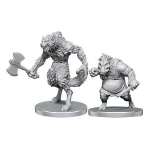 Pathfinder Deep Cuts Unpainted Miniatures Werewolf & Wereboar Wizbambino
