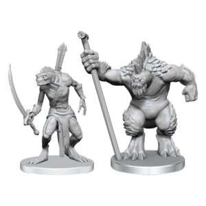 Pathfinder Deep Cuts Unpainted Miniatures Xulgath Skirmisher & Stoneliege Wizbambino