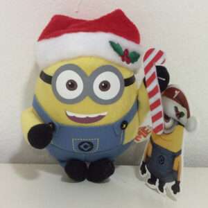 PELUCHE A CLIP MINIONS NATALE 13CM PELUCHES