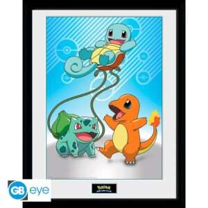 Pokemon Stampa Incorniciata "Kanto Starters" (30x40 Cm) GB Eye