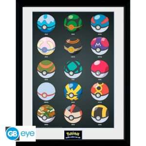 Pokemon Stampa Incorniciata "Pokeballs" (30x40) GB Eye