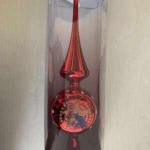 PUNTA PER ALBERO ROSSA WINNIE THE POOH TIGRO E HI-HO 30 CM ADDOBBI NATALE