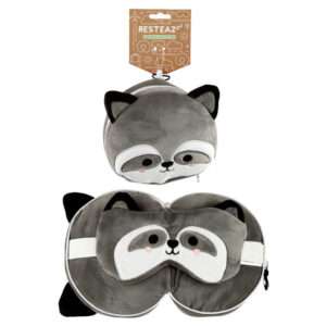 Resteazzz Raccoon Round Da Viaggio Cuscino E Eye Mask Puckator