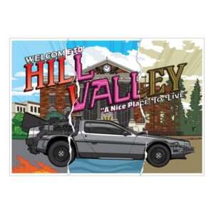 Ritorno Al Futuro Art Print Hill Valley 40th Anniversary Edizione Limitata 42 X 30 Cm Fanattik