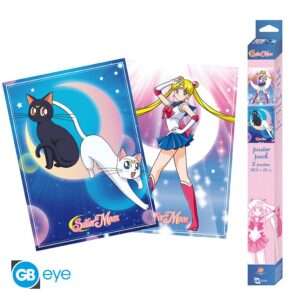SAILOR MOON - Set 2 Posters Chibi 52x38 - Sailor Moon & cats