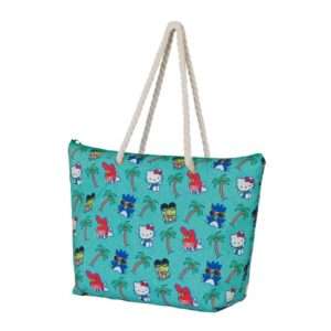 Sanrio Soleil Borsa Da Spiaggia Hello Kitty Palms Turquoise Karactermania