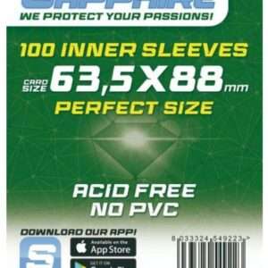 SAPPHIRE BUSTINE PROTETTIVE 63.5X88MM PERFECT GREEN 100PZ CARD PROTECTOR - CARTE DA GIOCO/COLLEZIONE