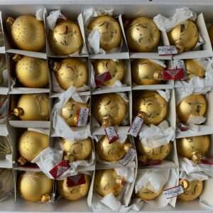 SET 105 PALLINE MISTE ORO CON BRILLANTINI 6 CM ADDOBBI NATALE