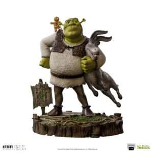 Shrek Deluxe Art Scale Statua 1/10 Shrek, Donkey E The Gingerbread Man 26 Cm Iron Studios