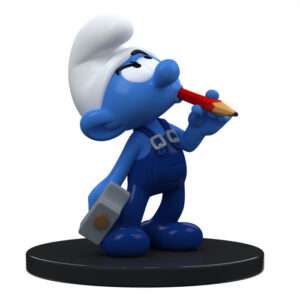 Smurfs Handy Smurf Resin Figura Statua Puppy