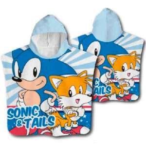 Sonic Il Riccio Poncho Asciugamano Cotone Sonic 55 x 100 cm Sega