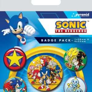 Sonic The Hedgehog Pin-Back Buttons 5-Pack Speed Team Pyramid International