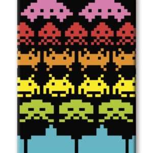 Space Invaders Arcobaleno Flat Magnet Magneti Aquarius Ent