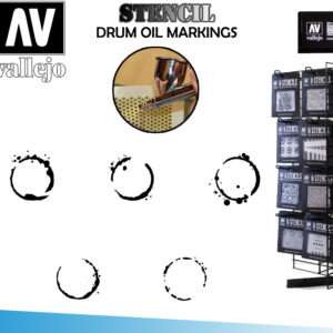 STENCIL STAFV002 DRUM OIL MARKINGS ACCESSORI PER MODELLISMO VALLEJO VALLEJO