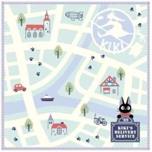 Studio Ghibli Mini Asciugamano Kiki's Delivery Service City Map 25 X 25 Cm Marushin