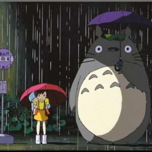 STUDIO GHIBLI TOTORO BUS STOP WOOD PANEL POSTER