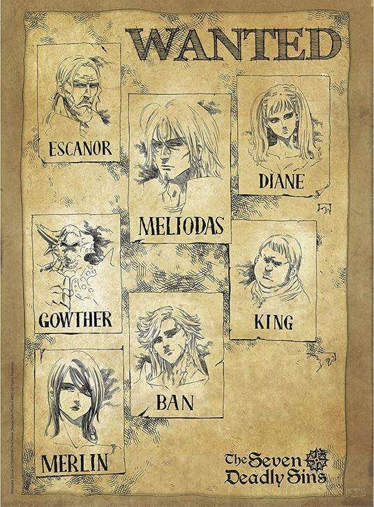 The Seven Deadly Sins - Poster "wanted" (52x38)