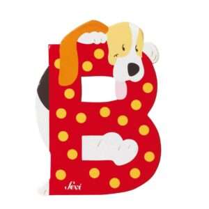 Trudi Sevi 81602 - Letteraa B Basset-hound In Legno Rosso 8,5 Cm Decorazione