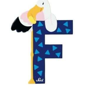 Trudi Sevi 81606 - Letteraa F Flamingo In Legno Blu 9,5 Cm Decorazione
