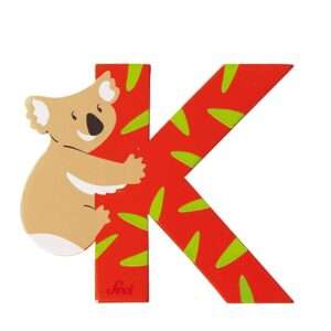 Trudi Sevi 81611 - Letteraa K Koala In Legno Arancione 7,5 Cm Decorazione