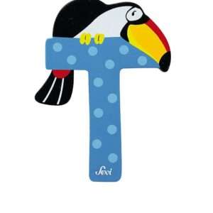 Trudi Sevi 81620 - Letteraa T Tucano In Legno Blu 9,5 Cm Decorazione