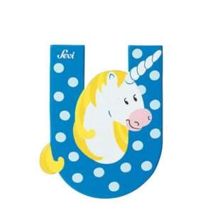 Trudi Sevi 81621 - Letteraa U Unicorno In Legno Blu 7,5 Cm Decorazione