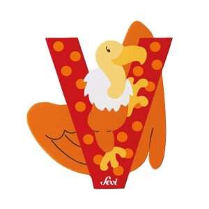 Trudi Sevi 81622 - Letteraa V Vulture In Legno Rosso 7,5 Cm Decorazione