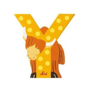 Trudi Sevi 81625 - Letteraa Y Yak In Legno Giallo 7,5 Cm Decorazione