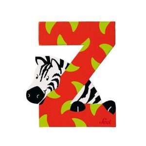 Trudi Sevi 81626 - Letteraa Z Zebra In Legno Arancione 7,5 Cm Decorazione