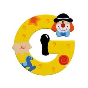 Trudi Sevi 81743 - Letteraa G In Legno A Forma Di Clown Giallo 8 Cm Decorazione