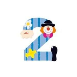 Trudi Sevi 82212 - Numero 2 in legno a forma di Clown 7,5 cm Decorazione