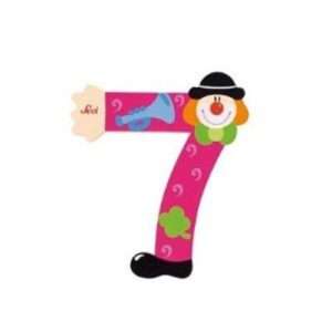Trudi Sevi 82217 - Numero 7 in legno a forma di Clown 9 cm Decorazione