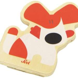 Trudi Sevi 82587 - Tesserina Cane in legno 8,5 cm Decorazione (Giocattolo)